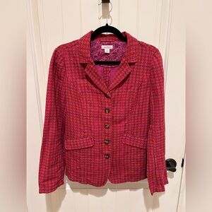 EUC: Sundance Raspberry Houndstooth Blazer